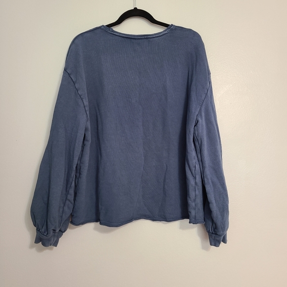 Universal Thread Women's Puff Sleeve Pullover Blue Casual Minimal Sweatshirt XL - Picture 5 of 5